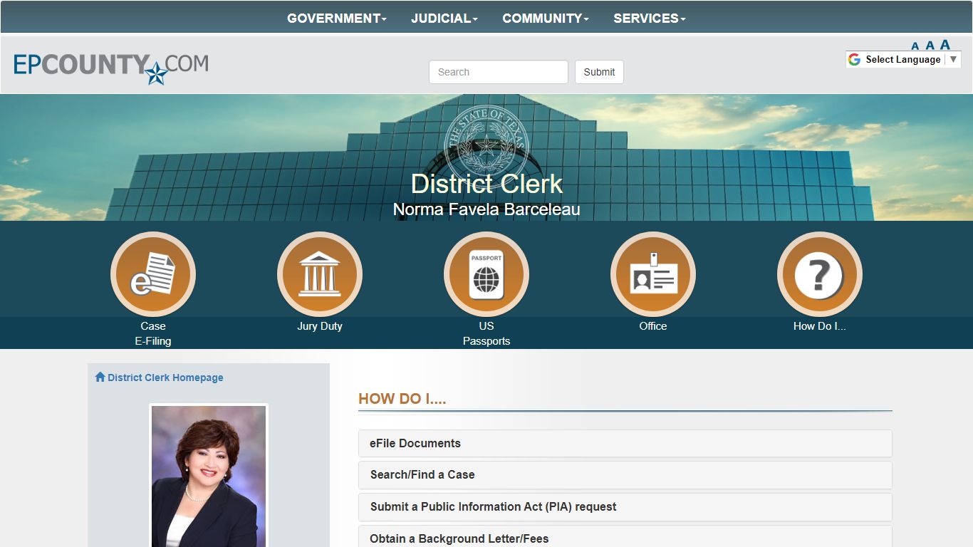 County of El Paso Texas - District Clerk